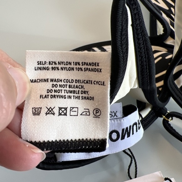 Rumored Havana swim top safari zebra print women's XS - Picture 5 of 8